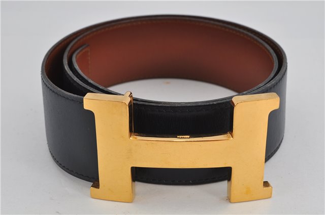 Authentic HERMES Large Constance Leather Belt Size 75cm 29.5