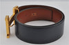 Authentic HERMES Large Constance Leather Belt Size 75cm 29.5" Navy Brown 7721F