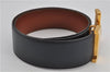 Authentic HERMES Large Constance Leather Belt Size 75cm 29.5" Navy Brown 7721F