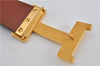 Authentic HERMES Large Constance Leather Belt Size 75cm 29.5" Navy Brown 7721F