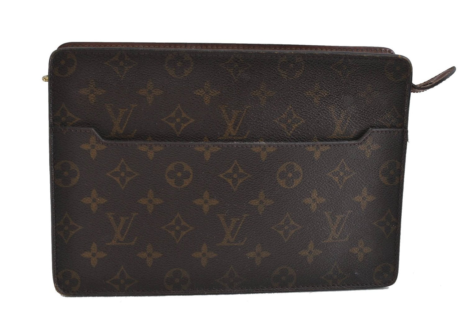 Authentic LOUIS VUITTON Monogram Pochette Homme Clutch Hand Bag M51795 LV 7722C