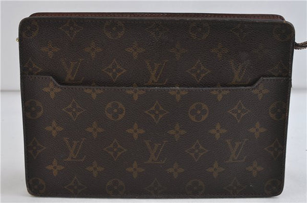 Authentic LOUIS VUITTON Monogram Pochette Homme Clutch Hand Bag M51795 LV 7722C
