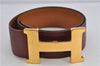 Authentic HERMES Large Constance Leather Belt Size 75cm 29.5" Red Brown 7722F