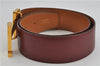 Authentic HERMES Large Constance Leather Belt Size 75cm 29.5" Red Brown 7722F