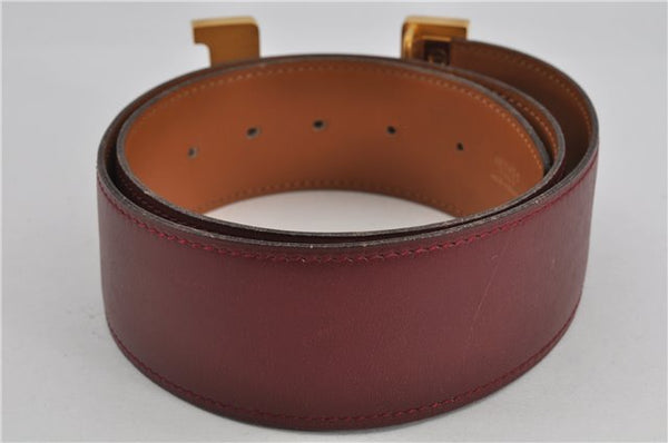 Authentic HERMES Large Constance Leather Belt Size 75cm 29.5" Red Brown 7722F