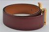 Authentic HERMES Large Constance Leather Belt Size 75cm 29.5" Red Brown 7722F