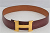 Authentic HERMES Large Constance Leather Belt Size 75cm 29.5" Red Brown 7722F