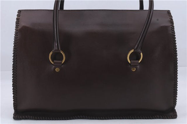 Authentic GUCCI Vintage Shoulder Tote Bag Leather Brown 7723D