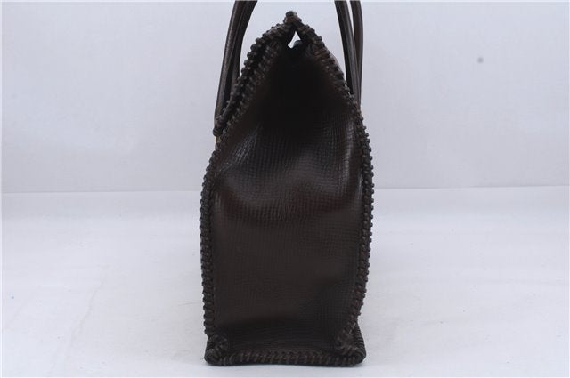 Authentic GUCCI Vintage Shoulder Tote Bag Leather Brown 7723D