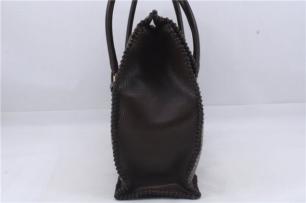 Authentic GUCCI Vintage Shoulder Tote Bag Leather Brown 7723D