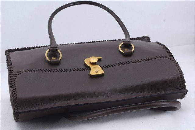 Authentic GUCCI Vintage Shoulder Tote Bag Leather Brown 7723D