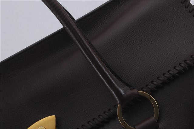 Authentic GUCCI Vintage Shoulder Tote Bag Leather Brown 7723D