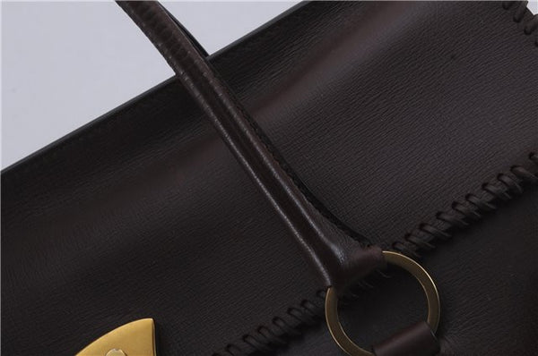 Authentic GUCCI Vintage Shoulder Tote Bag Leather Brown 7723D