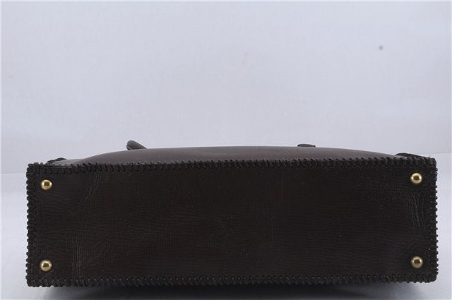 Authentic GUCCI Vintage Shoulder Tote Bag Leather Brown 7723D