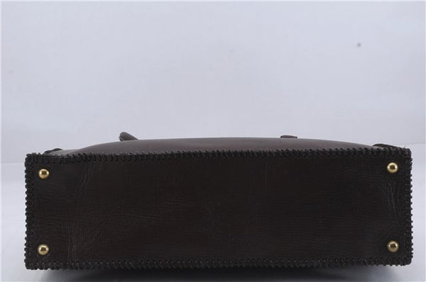 Authentic GUCCI Vintage Shoulder Tote Bag Leather Brown 7723D