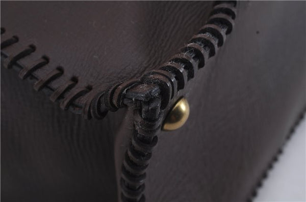 Authentic GUCCI Vintage Shoulder Tote Bag Leather Brown 7723D