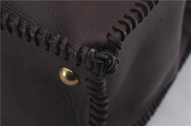 Authentic GUCCI Vintage Shoulder Tote Bag Leather Brown 7723D