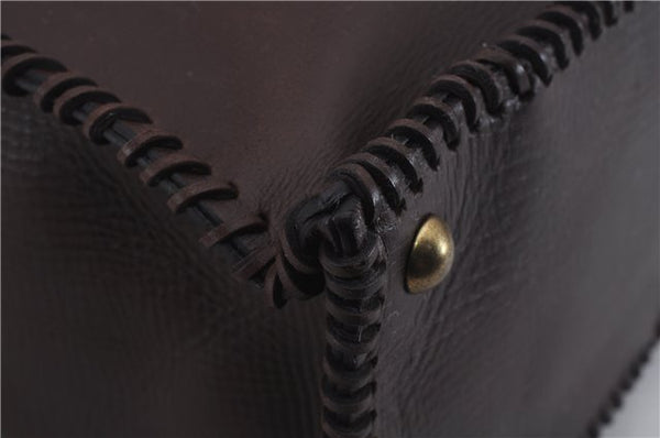 Authentic GUCCI Vintage Shoulder Tote Bag Leather Brown 7723D