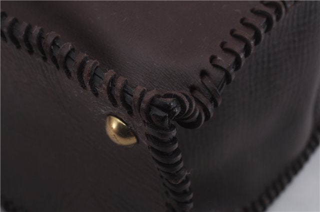 Authentic GUCCI Vintage Shoulder Tote Bag Leather Brown 7723D