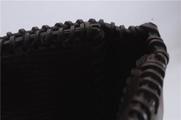 Authentic GUCCI Vintage Shoulder Tote Bag Leather Brown 7723D