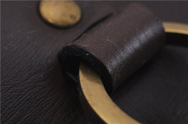 Authentic GUCCI Vintage Shoulder Tote Bag Leather Brown 7723D