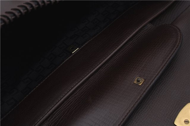 Authentic GUCCI Vintage Shoulder Tote Bag Leather Brown 7723D