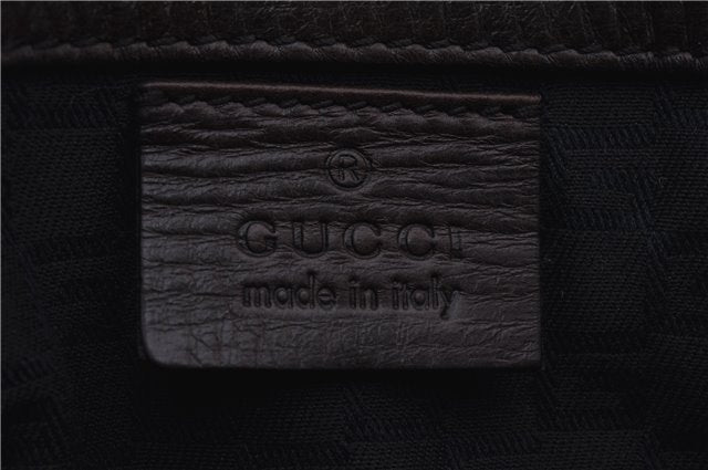 Authentic GUCCI Vintage Shoulder Tote Bag Leather Brown 7723D