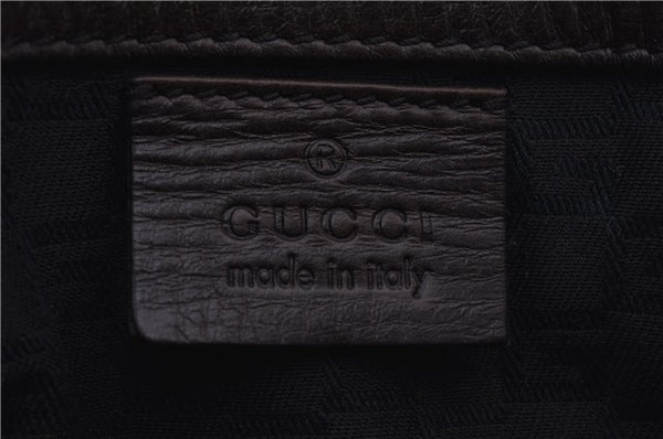 Authentic GUCCI Vintage Shoulder Tote Bag Leather Brown 7723D