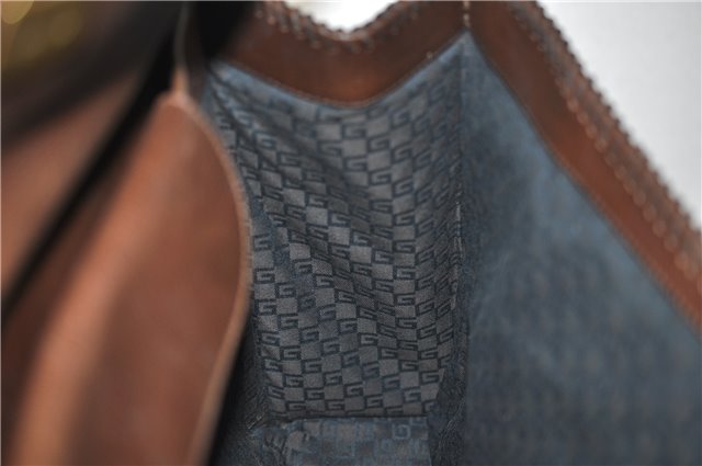 Authentic GUCCI Vintage Shoulder Tote Bag Leather Brown 7723D