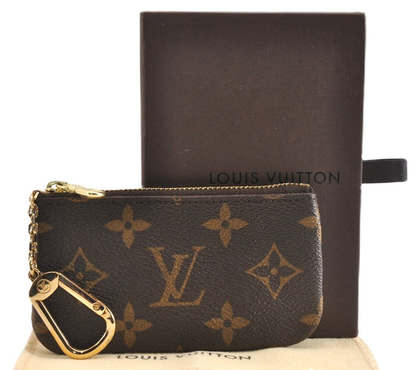 Authentic Louis Vuitton Monogram Pochette Cles Coin Purse Case M62650 Box 7724F