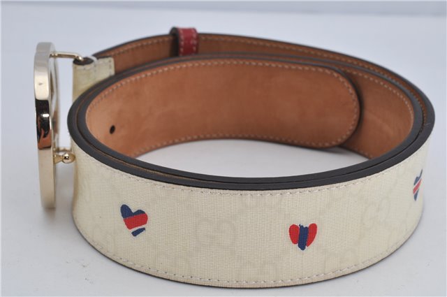 Authentic GUCCI Interlocking G Belt GG PVC Leather 85cm 33.5