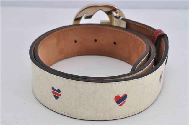 Authentic GUCCI Interlocking G Belt GG PVC Leather 85cm 33.5