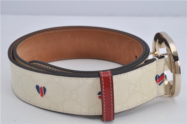 Authentic GUCCI Interlocking G Belt GG PVC Leather 85cm 33.5