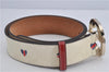 Authentic GUCCI Interlocking G Belt GG PVC Leather 85cm 33.5" 114876 White 7725F