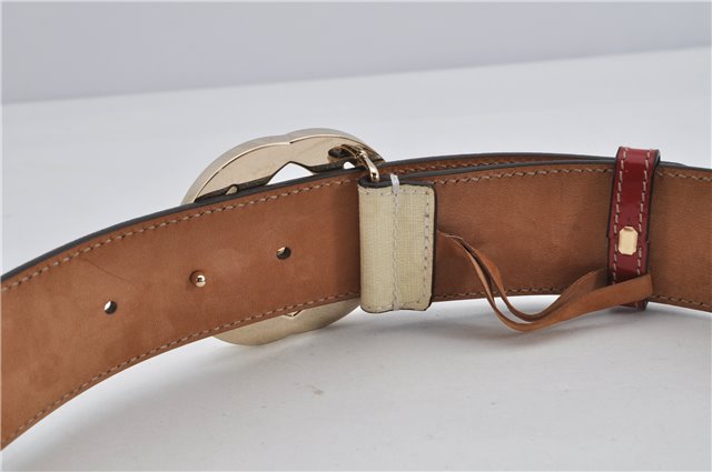 Authentic GUCCI Interlocking G Belt GG PVC Leather 85cm 33.5