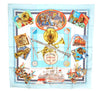 Authentic HERMES Carre 90 Scarf "NEW-ORIGINAL CREOLE JAZZ" Silk Blue Box 7726F