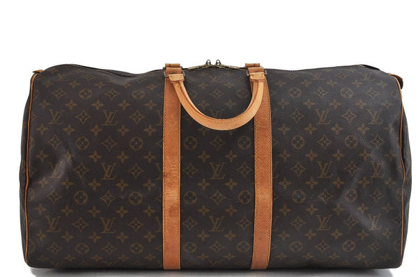 Authentic LOUIS VUITTON Monogram Keepall 55 Boston Bag M41424 LV 7730C