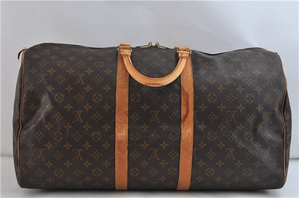 Authentic LOUIS VUITTON Monogram Keepall 55 Boston Bag M41424 LV 7730C