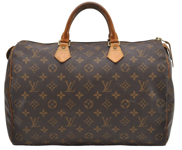 Authentic Louis Vuitton Monogram Speedy 35 Hand Bag M41524 LV 7733D