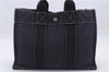 Authentic HERMES Deauville PM Hand Tote Bag Canvas Navy Blue 7735D