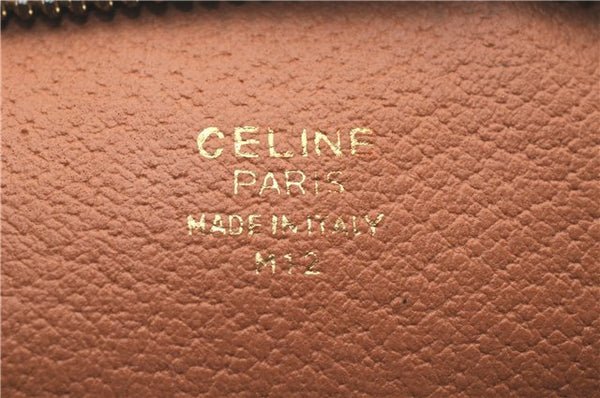 Authentic CELINE Macadam Blason Pattern Clutch Hand Bag PVC Leather Brown 7737D