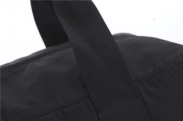 Authentic PRADA Nylon Vela Sport Travel Boston Bag Leather BR1098 Black 7738D