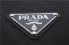 Authentic PRADA Nylon Vela Sport Travel Boston Bag Leather BR1098 Black 7738D