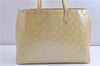 Authentic Louis Vuitton Vernis Wilshire MM Tote Hand Bag Ivory M91441 LV 7741F