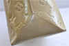 Authentic Louis Vuitton Vernis Wilshire MM Tote Hand Bag Ivory M91441 LV 7741F