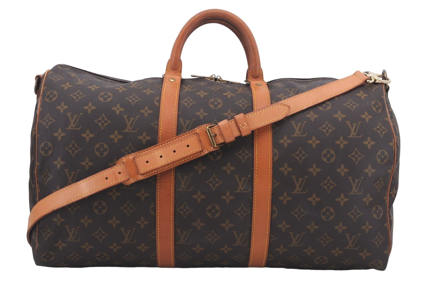 Auth Louis Vuitton Monogram Keepall Bandouliere 50 Boston Bag M41416 LV 7744D