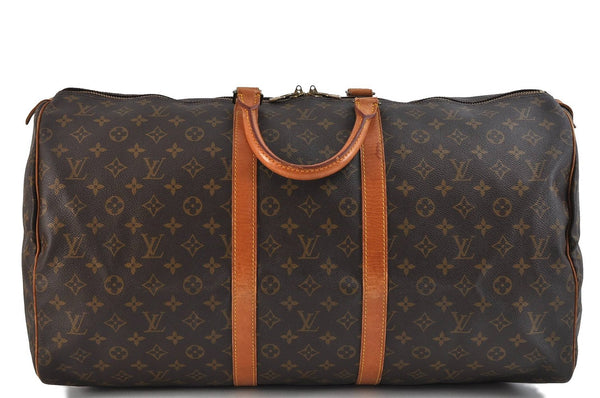 Authentic LOUIS VUITTON Monogram Keepall 55 Boston Bag M41424 LV 7745C