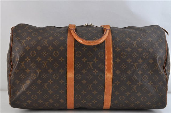 Authentic LOUIS VUITTON Monogram Keepall 55 Boston Bag M41424 LV 7745C