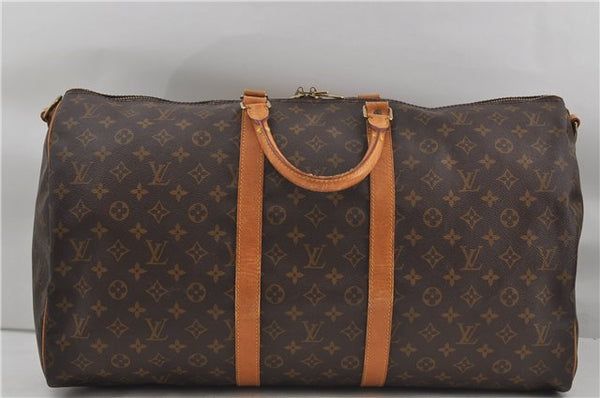 Auth Louis Vuitton Monogram Keepall Bandouliere 55 Boston Bag M41414 LV 7746D