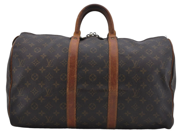 Authentic Louis Vuitton Monogram Keepall 45 Boston Bag M41428 LV 7748D